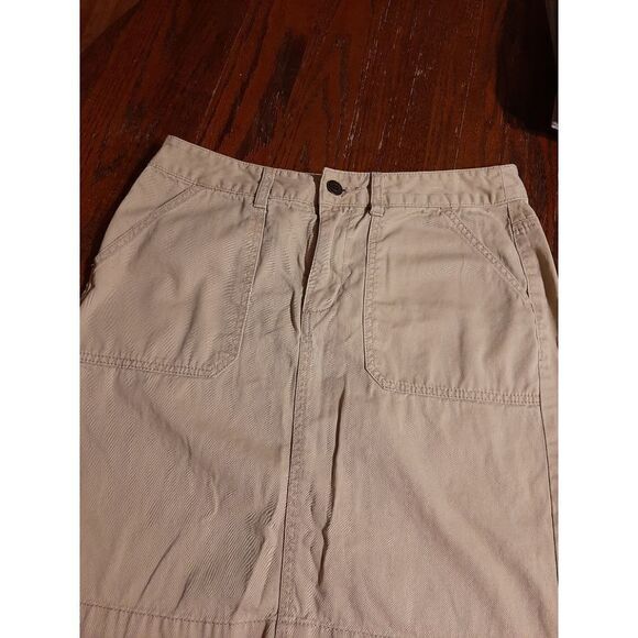 Good Used Condition Women's Size 6 Khaki Tan Merona Mini Midi Skirt - Picture 2 of 3